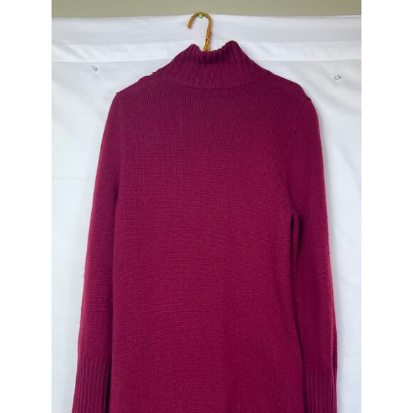Lands' End Women's Med Red Lamb's Wool Blend Button Front Long Cardigan - Picture 8 of 9